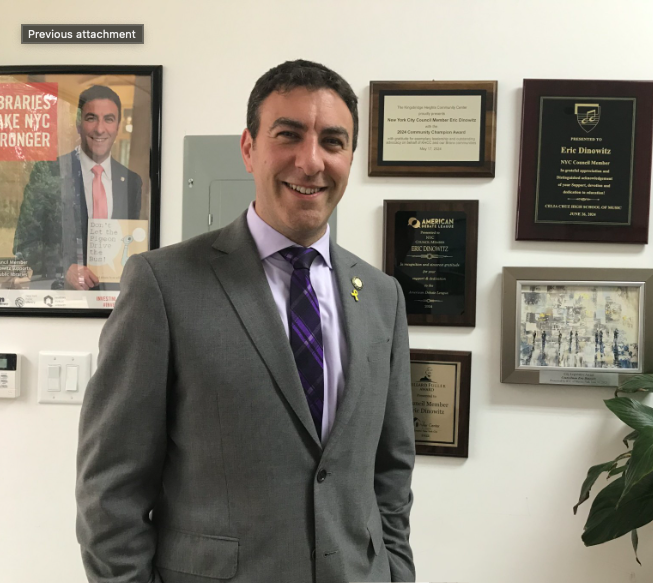 Eric Dinowitz at his Council office