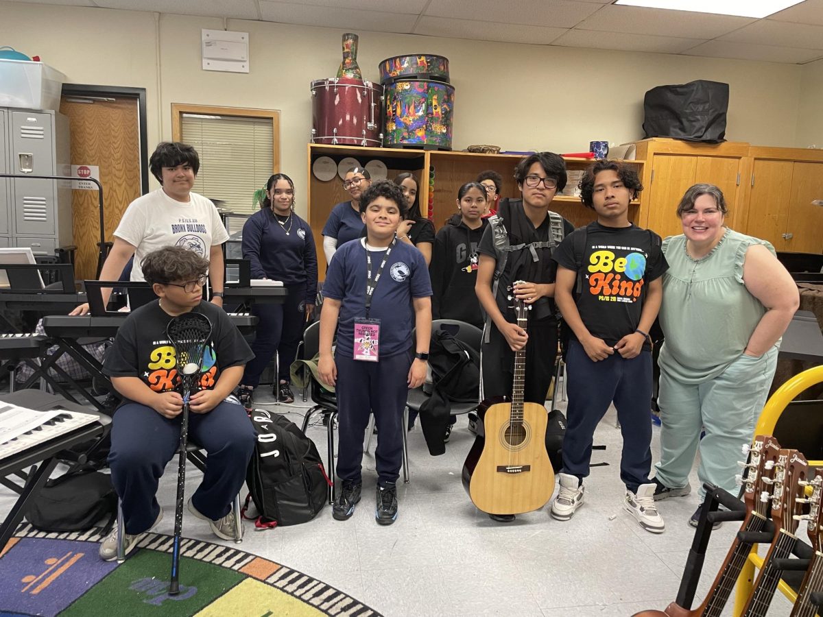 Ms. Boland with the Band